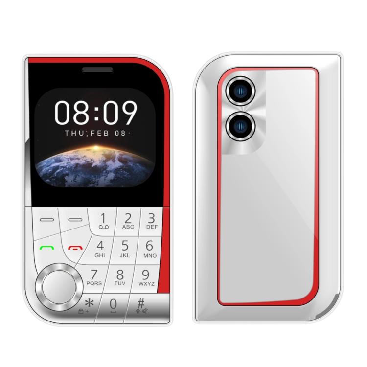 V10 Card Mobile Phone, 2.01 inch, MTK6261D, Support Bluetooth, FM, Torch, GSM, Dual SIM (White)