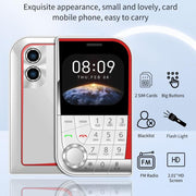 V10 Card Mobile Phone, 2.01 inch, MTK6261D, Support Bluetooth, FM, Torch, GSM, Dual SIM (White)