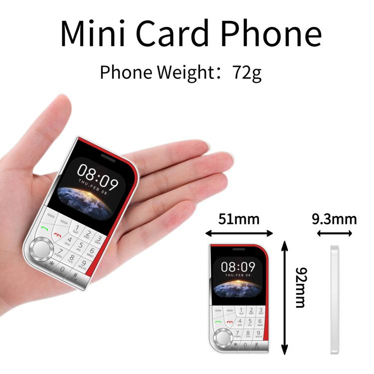 V10 Card Mobile Phone, 2.01 inch, MTK6261D, Support Bluetooth, FM, Torch, GSM, Dual SIM (Gold)