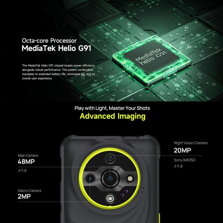 Ulefone Armor X31, 6GB+128GB, Night Vision, IP68/IP69K Rugged Phone, 6.56 inch Android 14 MediaTek Helio G91 Octa Core, Network: 4G, NFC, OTG (Black)