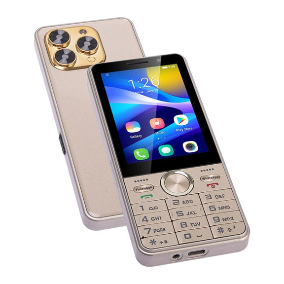 UNIWA XS17 Feature Phone, 2GB+16GB, 3.5 inch Android 8.1 MT6737M Quad Core, Network: 4G, Dual SIM Card (Gold)