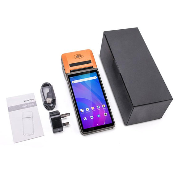 UNIWA V4P 2D QR Code Scanning Edition, 6 inch NFC Android 13 Smart Handheld POS Phone with Thermal Printer, 3GB+16GB, Unisoc SC9863a Octa Core, Network: 4G (Black)