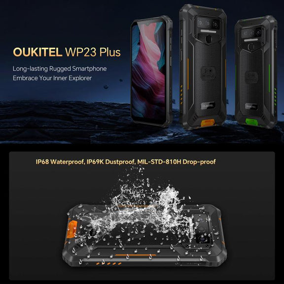 Oukitel WP23 Plus Rugged Phone, 8GB+256GB, 6.52 inch Android 14.0Unisoc T606 Octa-core, NFC, OTG, Network: 4G (Black)