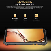 Oukitel WP23 Plus Rugged Phone, 8GB+256GB, 6.52 inch Android 14.0Unisoc T606 Octa-core, NFC, OTG, Network: 4G (Black)