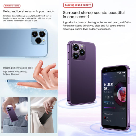 SOYES XS16, 2GB+16GB, 3.0 inch Android 10.0 MTK6737 Quad Core, Bluetooth, WiFi, Network: 4G, Dual SIM, Support Google Play Store (Purple)