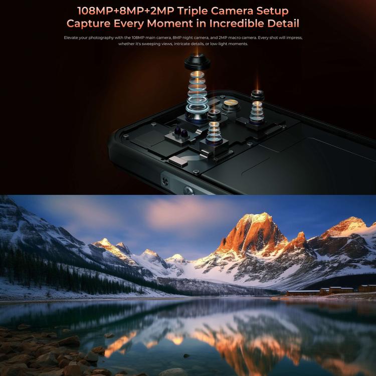 Oukitel WP55 Pro 5G Rugged Phone, 16GB+512GB, 108MP Camera, Fingerprint Identification, 6.6 inch Android 15 MediaTek Dimensity 7025 Octa Core, NFC, OTG, Network: 5G (Orange)