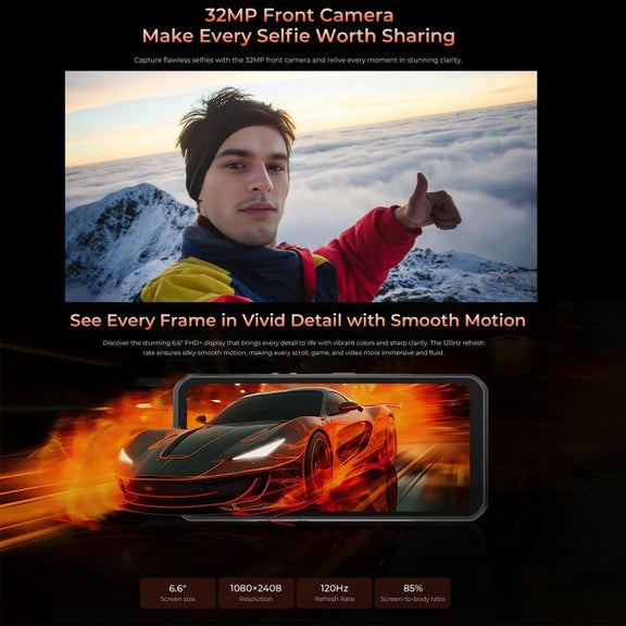 Oukitel WP55 Pro 5G Rugged Phone, 16GB+512GB, 108MP Camera, Fingerprint Identification, 6.6 inch Android 15 MediaTek Dimensity 7025 Octa Core, NFC, OTG, Network: 5G (Orange)