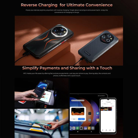 Oukitel WP55 Pro 5G Rugged Phone, 16GB+512GB, 108MP Camera, Fingerprint Identification, 6.6 inch Android 15 MediaTek Dimensity 7025 Octa Core, NFC, OTG, Network: 5G (Orange)