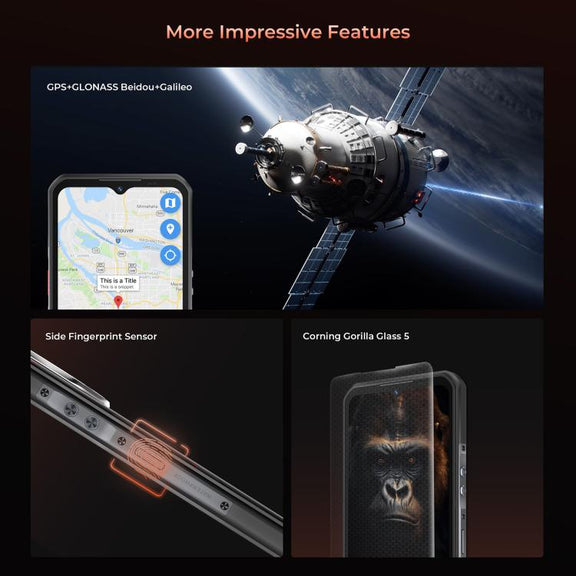 Oukitel WP55 5G Rugged Phone, 12GB+256GB, 108MP Camera, Fingerprint Identification, 6.6 inch Android 15 MediaTek Dimensity 7025 Octa Core, NFC, OTG, Network: 5G (Black)
