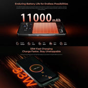 Oukitel WP55 5G Rugged Phone, 12GB+256GB, 108MP Camera, Fingerprint Identification, 6.6 inch Android 15 MediaTek Dimensity 7025 Octa Core, NFC, OTG, Network: 5G (Black)