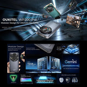 Oukitel WP200 Pro 5G Rugged Phone, 24GB+1TB, Screen Fingerprint, 6.7 inch Android 15.0 MTK Dimensity 8200 Octa-Core, NFC, OTG, Network: 5G (Black)