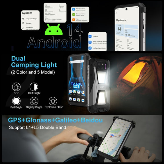 Unihertz 8849 Tank 3S Night Vision Projector Rugged Phone, 12GB+256GB, 6.79 inch Android 14 Dimensity 8200 Octa Core, Network: 5G (Black)
