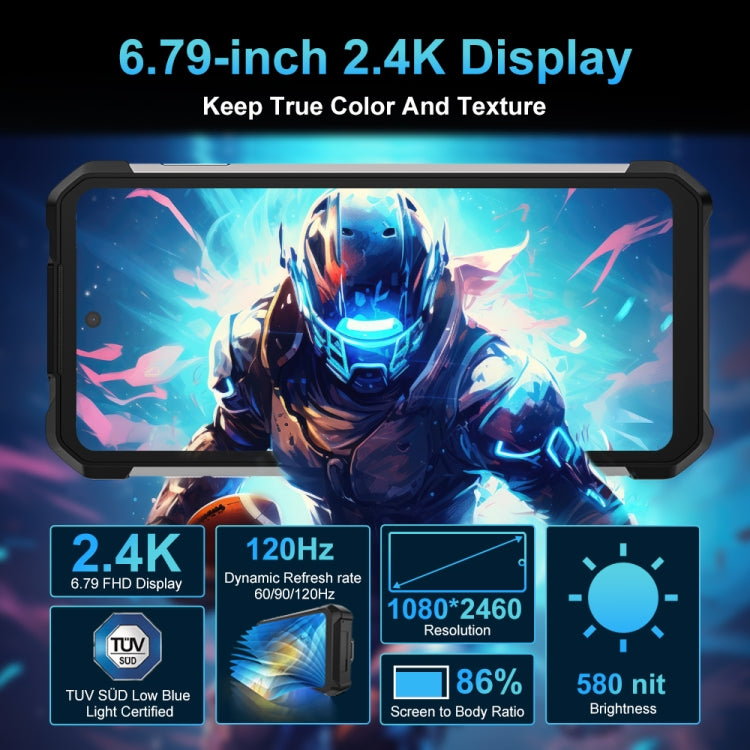 Unihertz 8849 Tank 2 Pro Night Vision Projector Rugged Phone, 12GB+256GB, 6.79 inch Android 14 MTK6789 Octa Core, Network: 4G (Black)