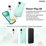 Honor Play 60, 6GB+128GB, Side Fingerprint, 6.61 inch MagicOS 9.0 Dimensity 6300 Octa Core, Network: 5G, OTG (White)