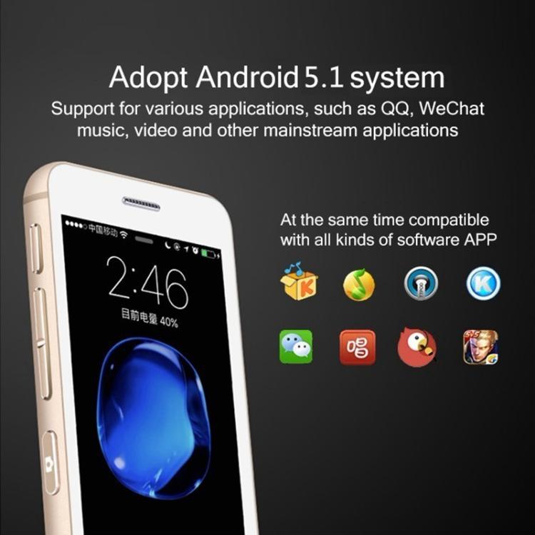 MELROSE S9, 512MB+8GB, 2.45 inch Android 5.1 MTK6580 Quad Core, Bluetooth, WiFi, Network: 3G (Gold)
