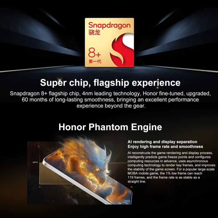 Honor X60 GT, 12GB+512GB, In-screen Fingerprint, 6.7 inch MagicOS 9.0 Android 15.0 Snapdragon 8+ Gen 1 Octa Core, Network: 5G, OTG, NFC (White)