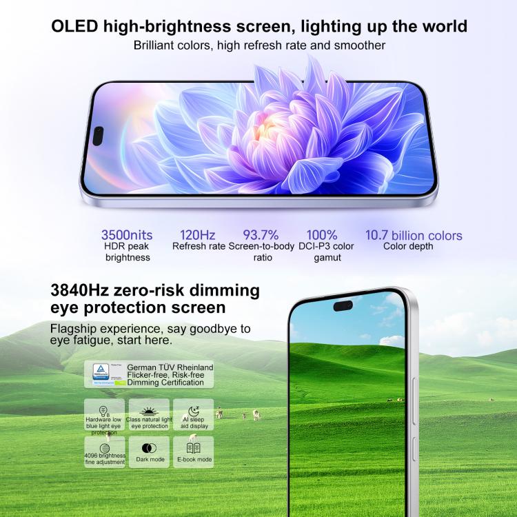 Honor X70i, 8GB+256GB, In-screen Fingerprint, 6.7 inch MagicOS 9.0 Android 15.0 Dimensity 7025 Ultra Octa Core, Network: 5G, OTG, NFC (White)