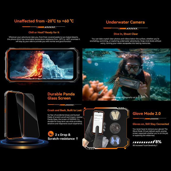 Blackview Oscal Marine 2, 4GB+64GB, 6.56 inch Android 15 Unisoc UMS9230E T615 Octa Core, Network: 4G, OTG, NFC (Black)