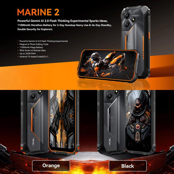Blackview Oscal Marine 2, 4GB+64GB, 6.56 inch Android 15 Unisoc UMS9230E T615 Octa Core, Network: 4G, OTG, NFC (Black)