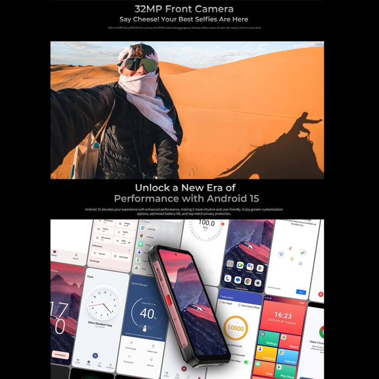 Oukitel WP56 Rugged Phone, 12GB+512GB, 108MP Camera, Fingerprint Identification, 6.8 inch Android 15 MTK Dimensity 7050 Octa Core, NFC, OTG, Network: 5G (Black)