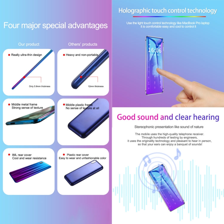 Ulcool V99, 1.54 inch, MTK6261D, Support Bluetooth Sync, Bluetooth Dial, FM, Anti-lost, GSM, Dual SIM (Gradient)