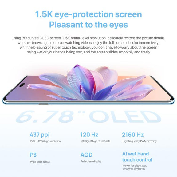 HUAWEI Enjoy 70X Vitality Edition, 8GB+512GB, Screen Fingerprint Identification, 6.78 inch HarmonyOS 4.2 Octa Core, OTG, Not Support Google Play (White)
