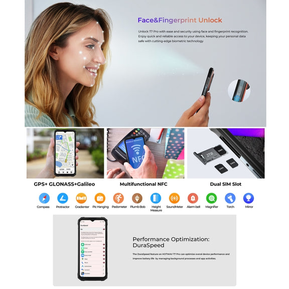 HOTWAV T7 Pro Rugged Phone, 6GB+256GB, 6280mAh, 6.6 inch Android 13 MT8788 Octa Core, Network: 4G, OTG (Black)
