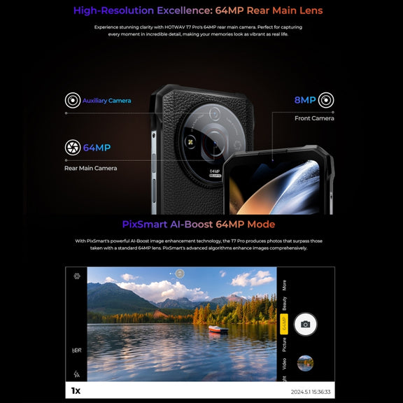 HOTWAV T7 Pro Rugged Phone, 6GB+256GB, 6280mAh, 6.6 inch Android 13 MT8788 Octa Core, Network: 4G, OTG (Black)