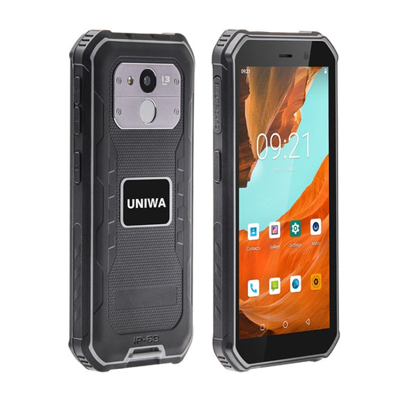 UNIWA F963 Pro Rugged Smart Phone, 4GB+64GB, 5.5 inch Android 13, Unisoc T606 Octa Core, NFC, Fingerprint Unlock, 4G Network, US Plug (Black Grey)
