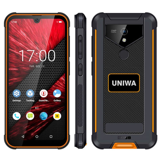 UNIWA F965 Pro Rugged Smart Phone, 6GB+128GB, 6 inch Android 13, MT6762 Octa Core, Network: 4G, NFC, PoC, SOS, AU Plug (Black+Orange)