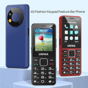 UNIWA V2000 Elder Keypad Phone, 2.4 inch Unisoc T107, 1700mAh Battery, LED Flashlight, SOS, Network: 4G, EU Plug (Black)