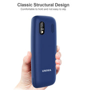 UNIWA E1805, 1.77 inch, SC6531E, 21 Keys, Support Bluetooth, Torch, FM, MP3, MP4, GSM, Dual SIM (Blue)