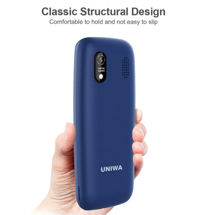 UNIWA E1805, 1.77 inch, SC6531E, 21 Keys, Support Bluetooth, Torch, FM, MP3, MP4, GSM, Dual SIM (Blue)