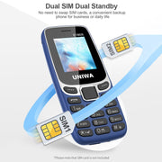UNIWA E1805, 1.77 inch, SC6531E, 21 Keys, Support Bluetooth, Torch, FM, MP3, MP4, GSM, Dual SIM (Black)