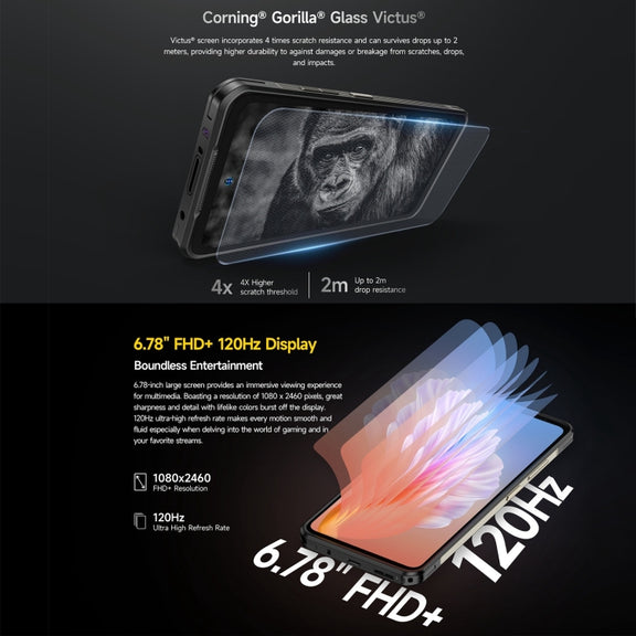 Ulefone Armor 25T Rugged Phone, 6GB+256GB, Thermal Imaging, 6.78 inch Android 14 MediaTek Helio G99 Octa Core, Network: 4G, NFC, OTG (Black)