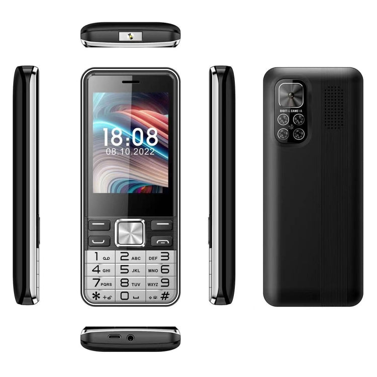 S5630, 2.8 inch, 3000mAh, 21 Key, Support Bluetooth, Flashlight, GSM, Quad SIM (Black)