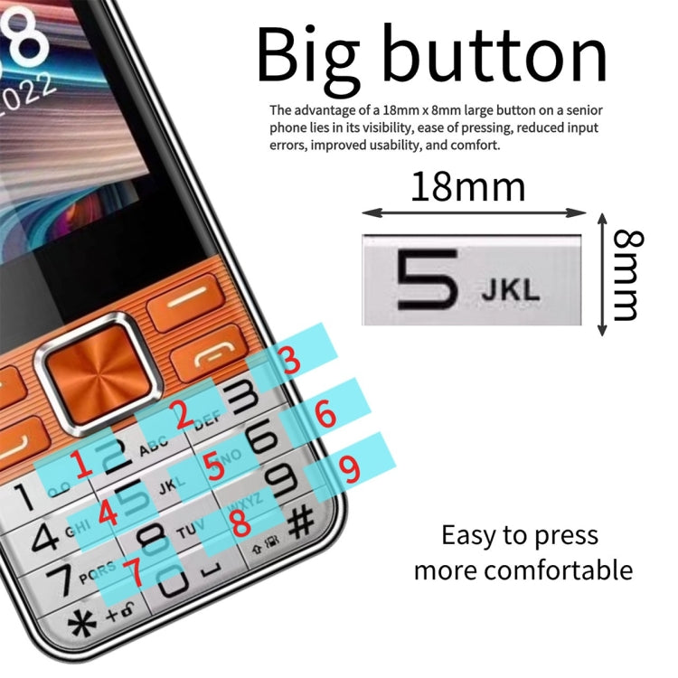 S5630, 2.8 inch, 3000mAh, 21 Key, Support Bluetooth, Flashlight, GSM, Quad SIM (Black)