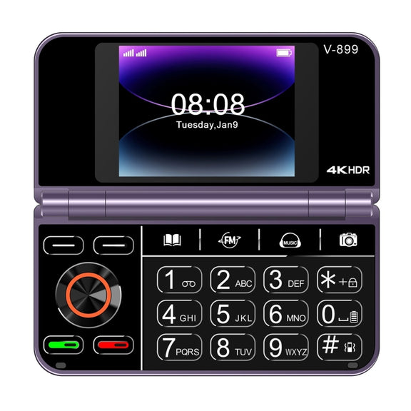 SOYES V-899, 32MB+64MB, 2.4 inch + 2.8 inch Display MTK6261D CPU, BT 3.0, Network: 2G, Dual SIM (Purple)