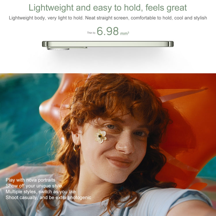 Huawei nova 13, 12GB+1TB, Screen Fingerprint Identification, 6.7 inch HarmonyOS 4.2, NFC, OTG, Not Support Google Play (Green)
