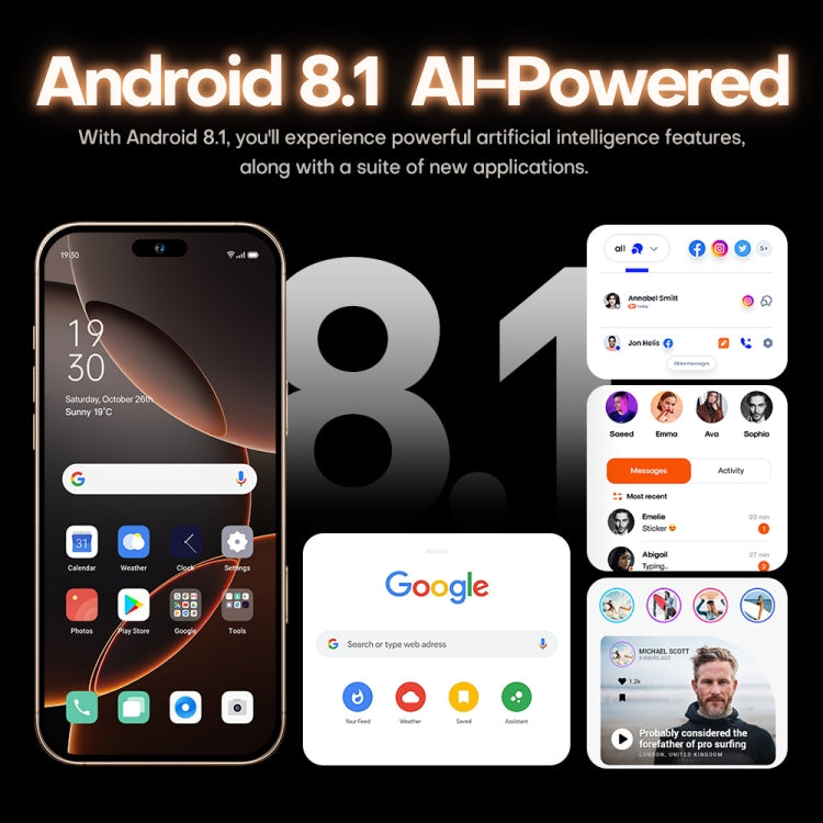 i16 Pro Max / A08, 3GB+32GB, 6.73 inch Screen, Face Identification, Android 8.1 MTK6753 Octa Core, Network: 3G, Dual SIM, EU Plug (Grey)