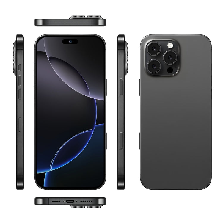 i16 Pro Max / A08A, 3GB+64GB, 6.73 inch Screen, Face Identification, Android 8.1 MTK6753 Octa Core, Network: 4G, Dual SIM, EU Plug (Black)
