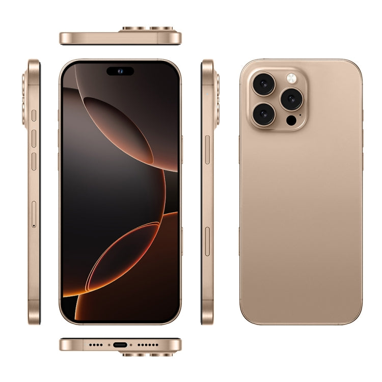 i16 Pro Max / A08A, 3GB+64GB, 6.73 inch Screen, Face Identification, Android 8.1 MTK6753 Octa Core, Network: 4G, Dual SIM, EU Plug (Gold)