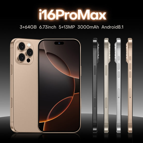 i16 Pro Max / A08A, 3GB+64GB, 6.73 inch Screen, Face Identification, Android 8.1 MTK6753 Octa Core, Network: 4G, Dual SIM, EU Plug (White)