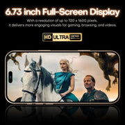 i16 Pro Max / A08A, 3GB+64GB, 6.73 inch Screen, Face Identification, Android 8.1 MTK6753 Octa Core, Network: 4G, Dual SIM, EU Plug (White)