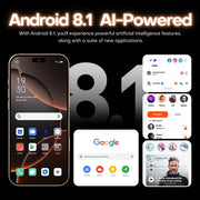 i16 Pro Max / A08A, 3GB+64GB, 6.73 inch Screen, Face Identification, Android 8.1 MTK6753 Octa Core, Network: 4G, Dual SIM, EU Plug (Grey)