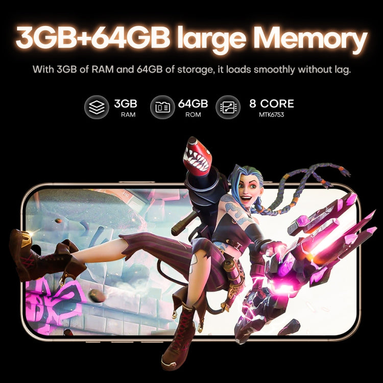 i16 Pro Max / A08A, 3GB+64GB, 6.73 inch Screen, Face Identification, Android 8.1 MTK6753 Octa Core, Network: 4G, Dual SIM, EU Plug (White)