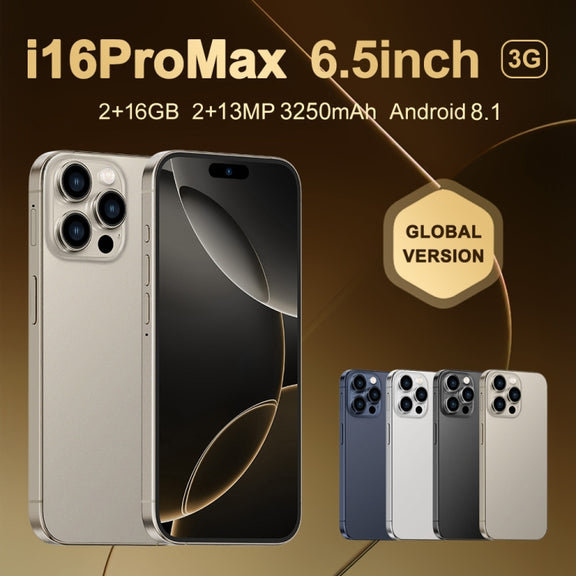 i16 Pro Max / Q5, 2GB+16GB, 6.5 inch Screen, Face Identification, Android 8.1 MTK6580P Quad Core, Network: 3G, Dual SIM, US Plug (Black)