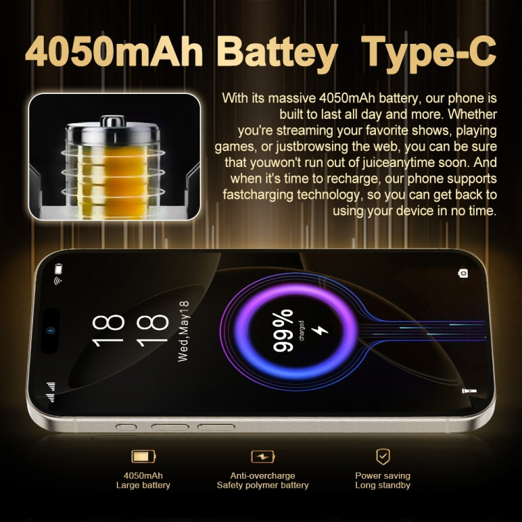 i16 Pro Max / Q5A, 6GB+128GB, 6.5 inch Screen, Face Identification, Android 10 MTK6762 Octa Core, OTG, NFC, Network: 4G, Dual SIM, UK Plug (Black)