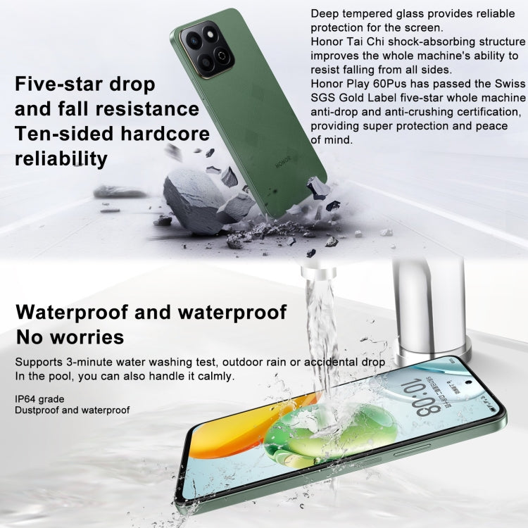 Honor Play 60 Plus 5G, 12GB+512GB, 6.77 inch MagicOS 8.0 Qualcomm Snapdragon 4 Gen2 Octa Core up to 2.2GHz, Network: 5G, OTG, Not Support Google Play (White)