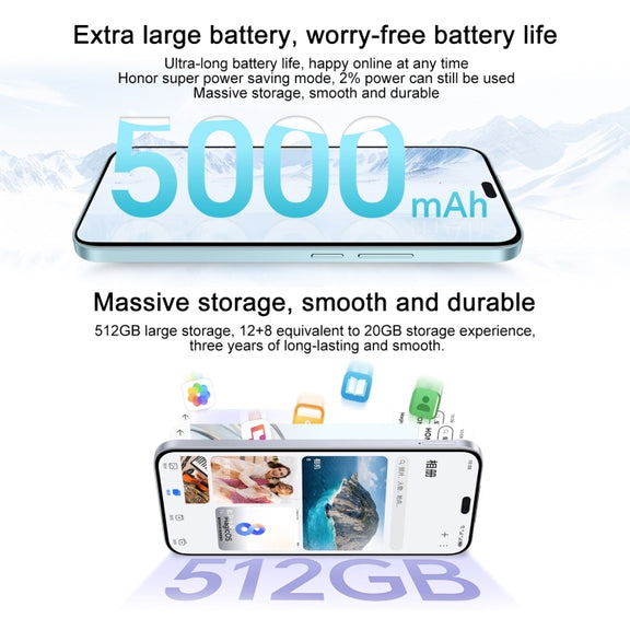 Honor X60i, 12GB+512GB, Screen Fingerprint, 6.7 inch MagicOS 8.0 Dimensity 6080 Octa Core, Network: 5G, OTG, Not Support Google Play (Blue)